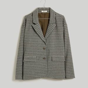 Madewell Oversized Knit Blazer in Houndstooth NWT Sz Small